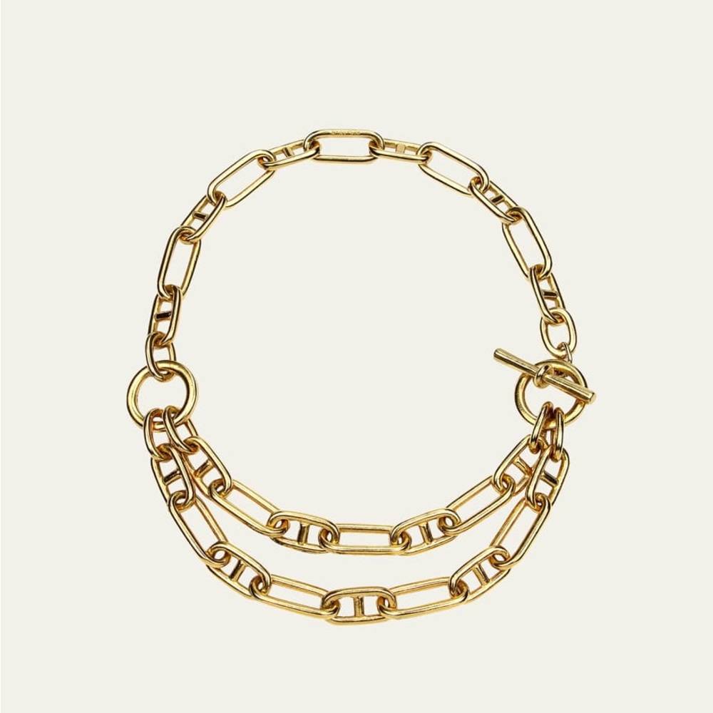 BEN-AMUN - DOUBLE‎ LINK CHAIN NECKLACE - GOLD PLATED